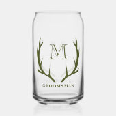 Rustic Army Green Antler Personnalisé Groomsmen Ca (Verso)