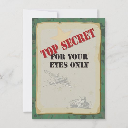Rustic Army Sleepover Party Invitation (Dos)