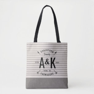 Rustic Arrow Family Monogram Canvas tas