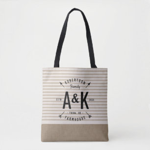 Rustic Arrow Family Monogram Canvas tas