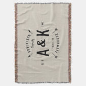 Rustic Arrow Family Monogram Deken (Voorkant Verticaal)