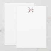 Rustic Arrow Feather Flower Briefpapier Bedankkaart (Voorkant / Achterkant)