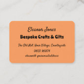Rustic Art Craft Peach QR-code Visitekaartje (Achterkant)
