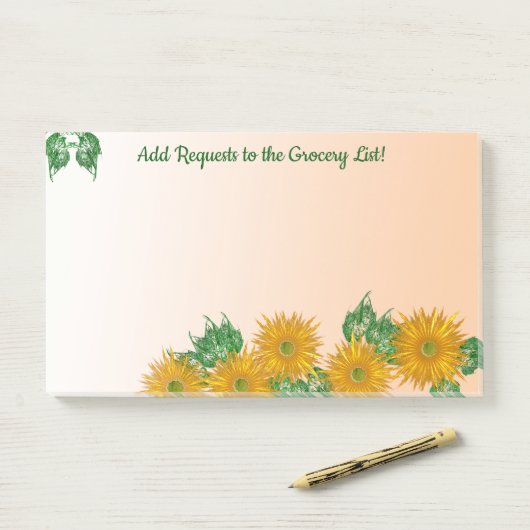 Rustic Art Flowers en Greenery Borders Post-it® Notes (Op bureau)