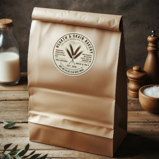 Rustic Artisan Bakery Ingrediënt Label Tarwe Logo