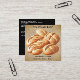 Rustic Artisanal Bakery Square Business Card Vierkante Visitekaartje