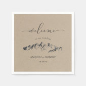 Rustic Artsy Mountain Wedding Persoonlijk Servet (Voorkant)