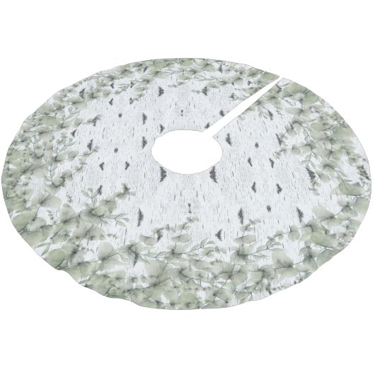 Rustic Aspen Bark Wood en Eucalyptus Kerstboom Rok (Gekanteld)