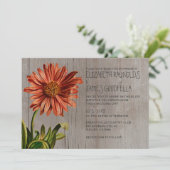 Rustic Aster Wedding Invitations Kaart (Staand voorkant)