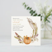 Rustic Automne citrouille baby shower invitation (Debout devant)