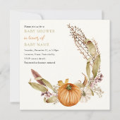 Rustic Automne citrouille baby shower invitation (Devant)