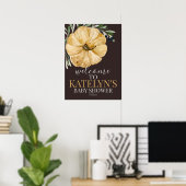 Rustic Automne Citrouille Douche Affiche de bienve (Bureau à domicile)