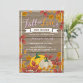 Rustic Automne Citrouille Invitation Baby shower f (Debout devant)