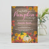 Rustic Automne Citrouille Invitation Baby shower f (Debout devant)