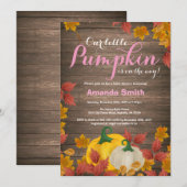 Rustic Automne Citrouille Invitation Baby shower f (Devant / Derrière)