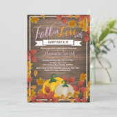 Rustic Automne Citrouille Invitation Baby shower f (Debout devant)