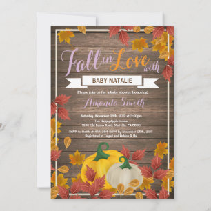 Rustic Automne Citrouille invitation Baby shower f