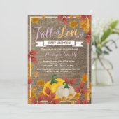 Rustic Automne Citrouille Invitation Baby shower f (Debout devant)
