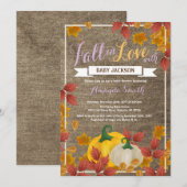 Rustic Automne Citrouille Invitation Baby shower f (Devant / Derrière)
