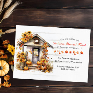 Rustic Automne Fête de récolte Invitation