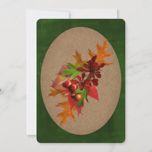 Rustic Automne Feuilles Faire-part de mariage (Dos)