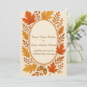 Rustic Automne Feuilles Faire-part de mariage (Debout devant)