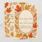 Rustic Automne Feuilles Faire-part de mariage (Devant / Derrière)