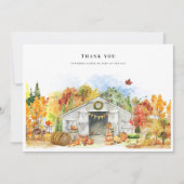 Rustic Automne Grange Mariage Photo Merci (Devant)