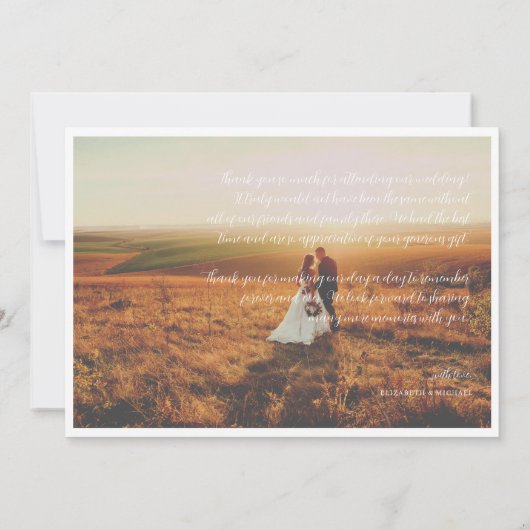 Rustic Automne Grange Mariage Photo Merci (Dos)