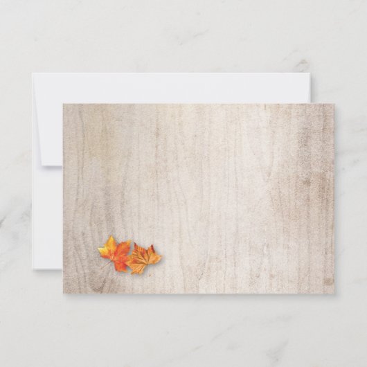 Rustic Automne laisse String Lumières Mariage RSVP (Dos)