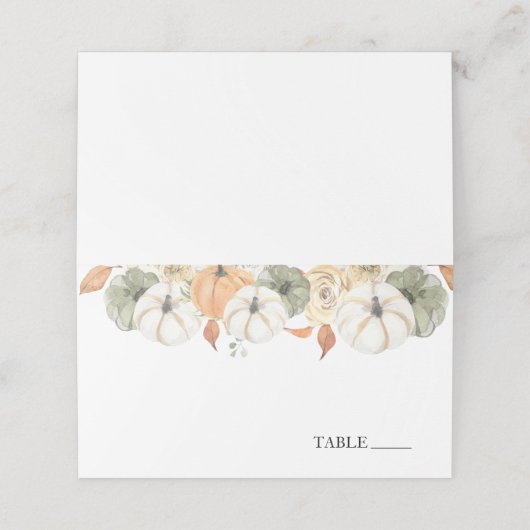 Rustic Automne Nom Plaque Cartes (Extérieur déplié)