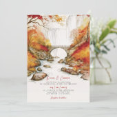 Rustic Automne Paysage Faire-part de mariage (Debout devant)