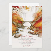 Rustic Automne Paysage Faire-part de mariage (Devant / Derrière)