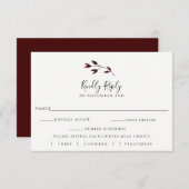 Rustic Automne quitte Mariage RSVP Carte de choix  (Devant / Derrière)
