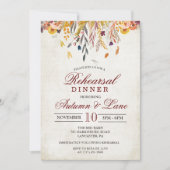 Rustic Automne Répétition Dîner Invitation (Devant)