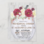 Rustic Automne Répétition Dîner Invitation (Devant / Derrière)