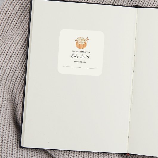 Rustic Autumn Baby shower Bookplate Sticker