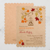 Rustic Autumn Birdcage Bridal Shower Kaart (Voorkant / Achterkant)