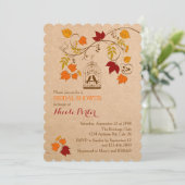 Rustic Autumn Birdcage Bridal Shower Kaart (Staand voorkant)