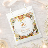 Rustic Autumn Boho Sunflower 40th Birthday Party Bedankzakje (Geknipt)