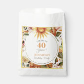 Rustic Autumn Boho Sunflower 40th Birthday Party Bedankzakje (Voorkant)
