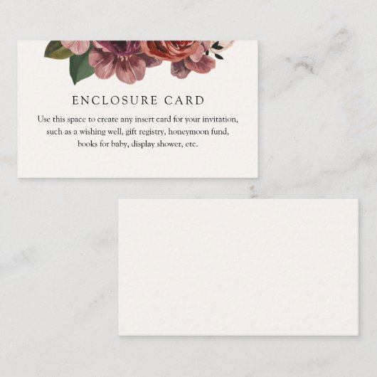 Rustic Autumn Branch Enclosure Card Informatiekaartje (Voorkant / Achterkant)