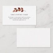 Rustic Autumn Branch Enclosure Card Informatiekaartje (Voorkant / Achterkant)