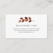 Rustic Autumn Branch Enclosure Card Informatiekaartje (Voorkant)