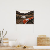 Rustic Autumn Canoe // Dusk Lit Grey Poster (Keuken)