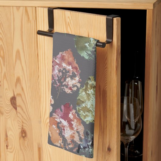 Rustic Autumn Falling Leaves Watercolor Art Theedoek (Derde Gevouwen)