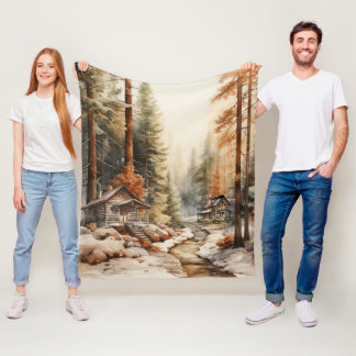 Rustic Autumn Fleece Deken