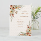 Rustic Autumn Fleur sauvage Faire-part de mariage (Debout devant)