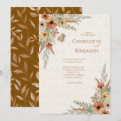 Rustic Autumn Fleur sauvage Faire-part de mariage (Devant / Derrière)
