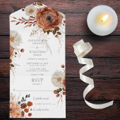 Rustic Autumn Floral All In One Uitnodiging